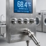 Panel De Control De Secadora Industrial De Lavandería En Instalación De Hostelería Fondo Neutro Tipo Catálogo