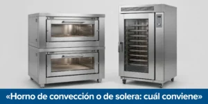 Dos Hornos De Panadería Industriales De Acero Inoxidable Lado a Lado Un Horno De Solera Modular Y Un Horno De Convección
