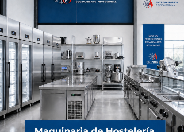 Equipos de hostelería de ocasión revisada en el almacén de Frinus Fuenlabrada, con maquinaria de acero inoxidable lista para su instalación