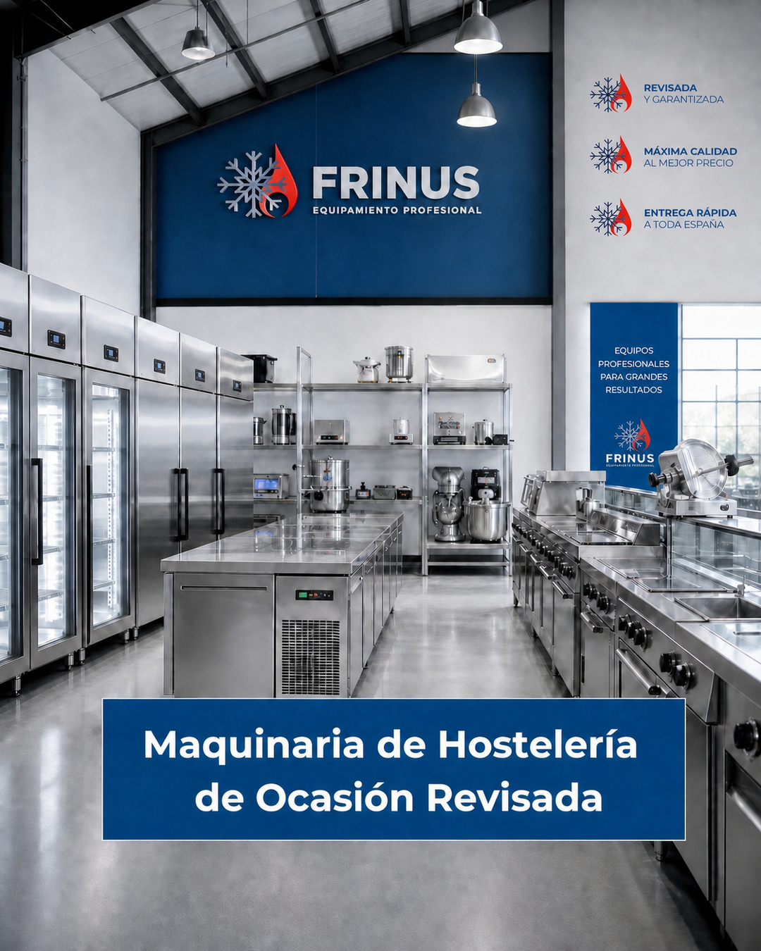 Equipos De Hostelería De Ocasión Revisada En El Almacén De Frinus Fuenlabrada Con Maquinaria De Acero Inoxidable Lista Para Su Instalación
